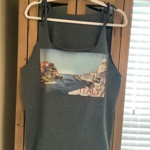 Gray Italy Graphic Tank Top